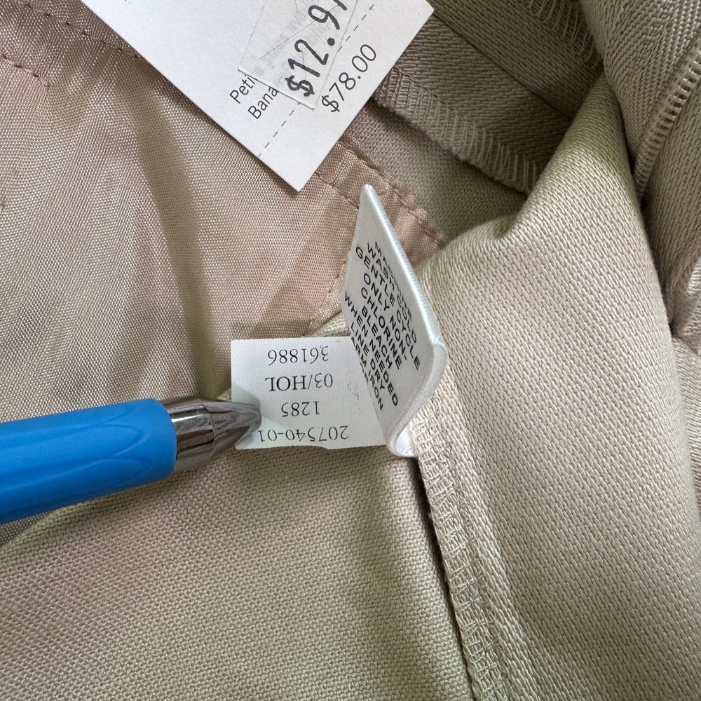 NWT VTG Y2K 03 Banana Republic Martin Stretch Straight Pants 6 Beige Pleated - Picture 5 of 9